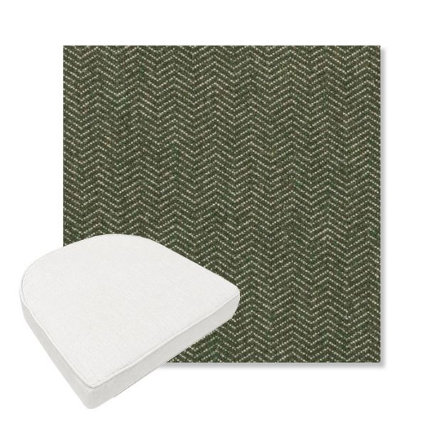 Picture of Odette Fern | Boxed Contoured Outdoor Dining Chair Seat Cushions - Sunbrella© Fabric