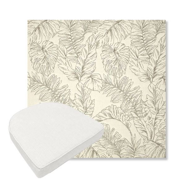 Picture of Palma Whitesand | Boxed Contoured Outdoor Dining Chair Seat Cushions - Sunbrella© Fabric
