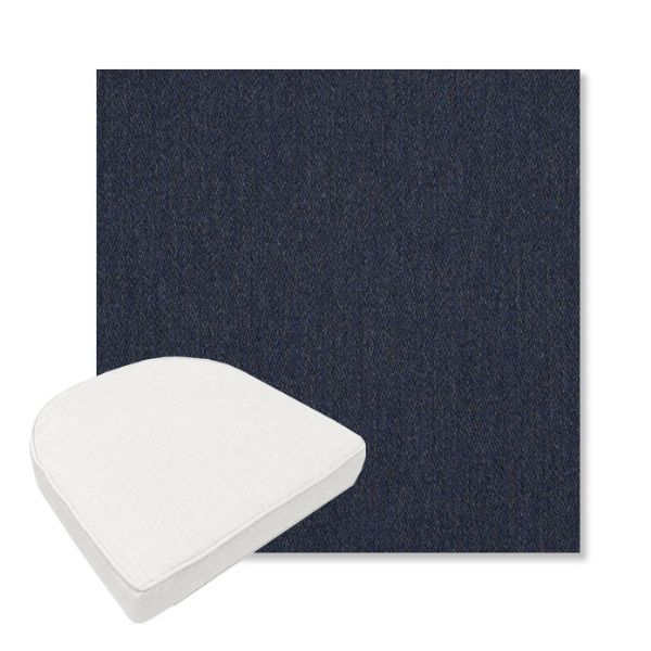 Picture of Pashmina Indigo | Boxed Contoured Outdoor Dining Chair Seat Cushions - Sunbrella© Fabric