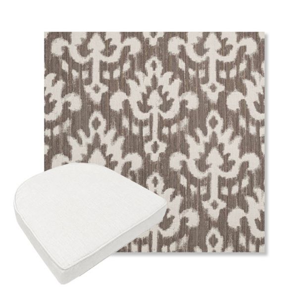 Picture of Patra Mushroom | Boxed Contoured Outdoor Dining Chair Seat Cushions - Sunbrella© Fabric