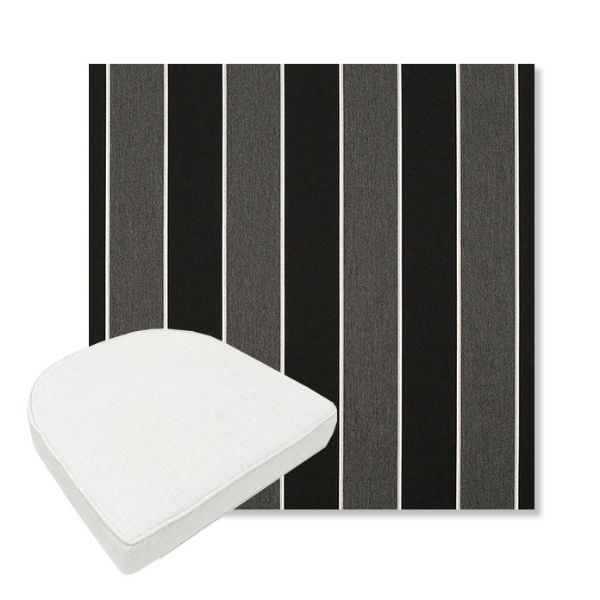 Picture of Peyton Granite | Boxed Contoured Outdoor Dining Chair Seat Cushions - Sunbrella© Fabric