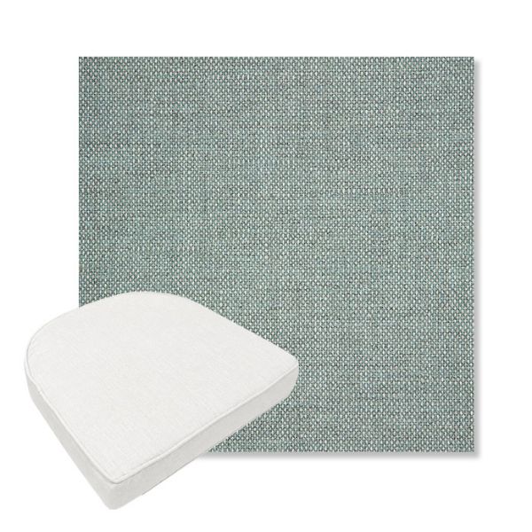 Picture of Piazza Mist | Boxed Contoured Outdoor Dining Chair Seat Cushions - Sunbrella© Fabric