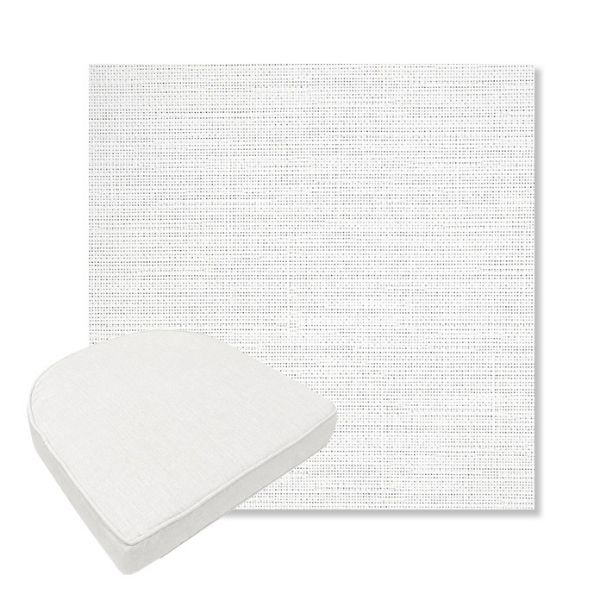 Picture of Piazza White | Boxed Contoured Outdoor Dining Chair Seat Cushions - Sunbrella© Fabric