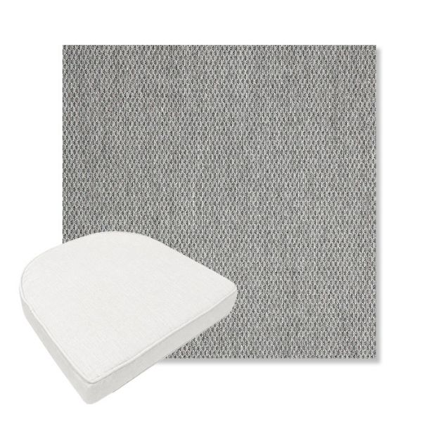 Picture of Pique Ash | Boxed Contoured Outdoor Dining Chair Seat Cushions - Sunbrella© Fabric
