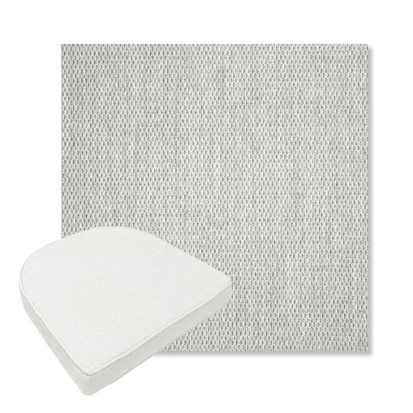 Picture of Pique Cloud | Boxed Contoured Outdoor Dining Chair Seat Cushions - Sunbrella© Fabric