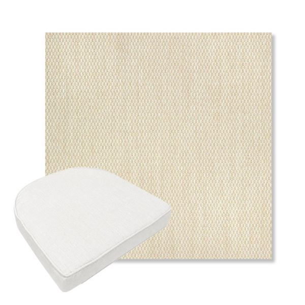 Picture of Pique Flax | Boxed Contoured Outdoor Dining Chair Seat Cushions - Sunbrella© Fabric