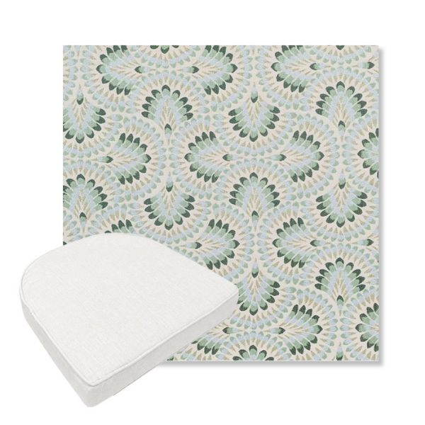 Picture of Plume Spring | Boxed Contoured Outdoor Dining Chair Seat Cushions - Sunbrella© Fabric