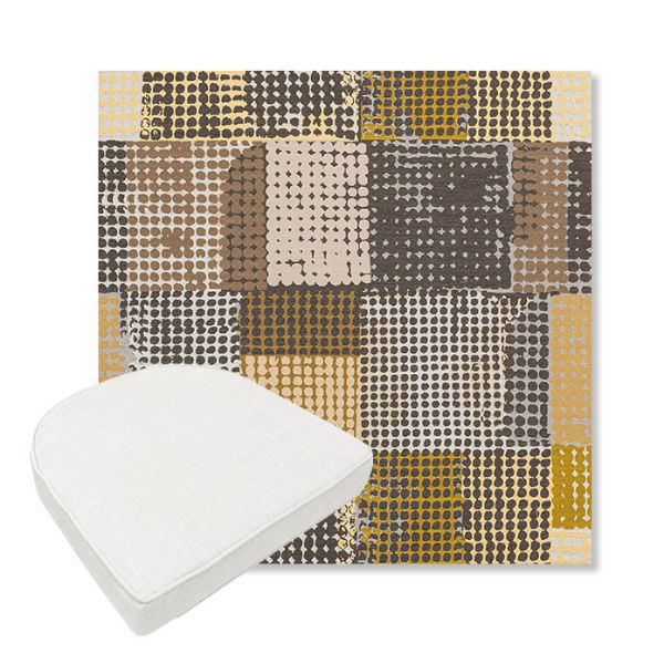 Picture of Pop Corn | Boxed Contoured Outdoor Dining Chair Seat Cushions - Sunbrella© Fabric