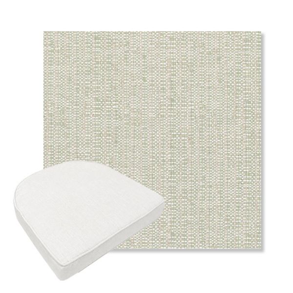 Picture of Poros Sage | Boxed Contoured Outdoor Dining Chair Seat Cushions - Sunbrella© Fabric