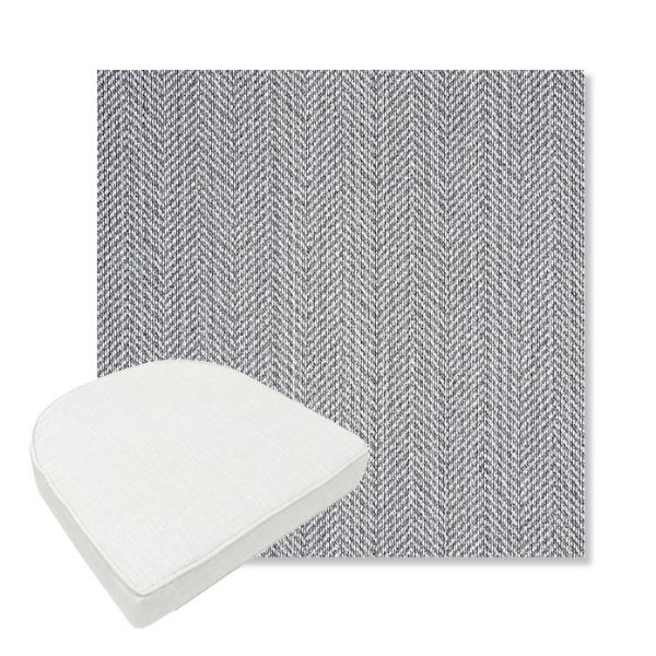Picture of Posh Graphite | Boxed Contoured Outdoor Dining Chair Seat Cushions - Sunbrella© Fabric