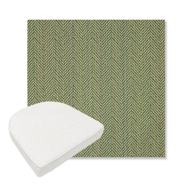 Picture of Posh Shamrock | Boxed Contoured Outdoor Dining Chair Seat Cushions - Sunbrella© Fabric