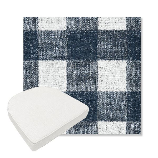 Picture of Preso Indigo | Boxed Contoured Outdoor Dining Chair Seat Cushions - Sunbrella© Fabric