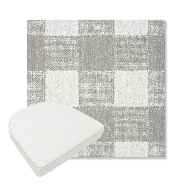 Picture of Preso Pebble | Boxed Contoured Outdoor Dining Chair Seat Cushions - Sunbrella© Fabric