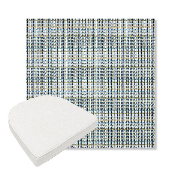 Picture of Principle Lagoon | Boxed Contoured Outdoor Dining Chair Seat Cushions - Sunbrella© Fabric