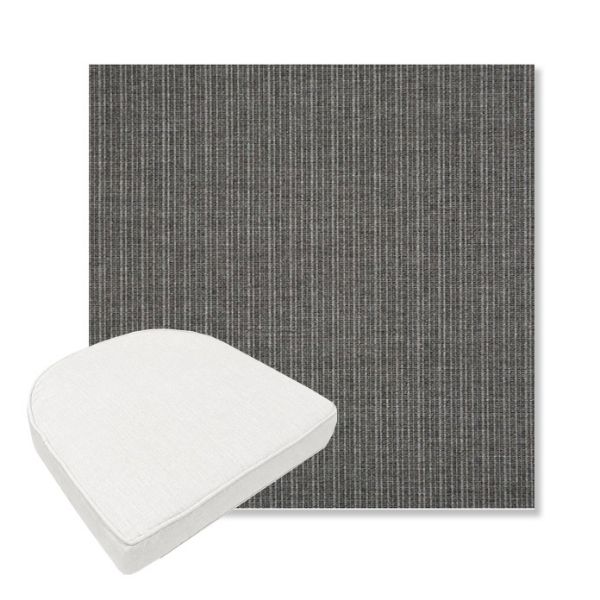 Picture of Proven Charcoal | Boxed Contoured Outdoor Dining Chair Seat Cushions - Sunbrella© Fabric