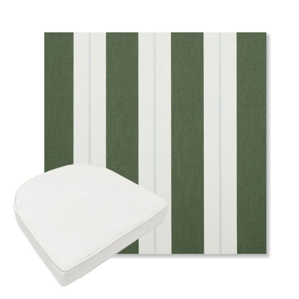 Picture of Relate Ivy | Boxed Contoured Outdoor Dining Chair Seat Cushions - Sunbrella© Fabric