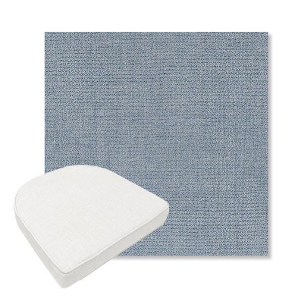 Picture of Remix Denim | Boxed Contoured Outdoor Dining Chair Seat Cushions - Sunbrella© Fabric