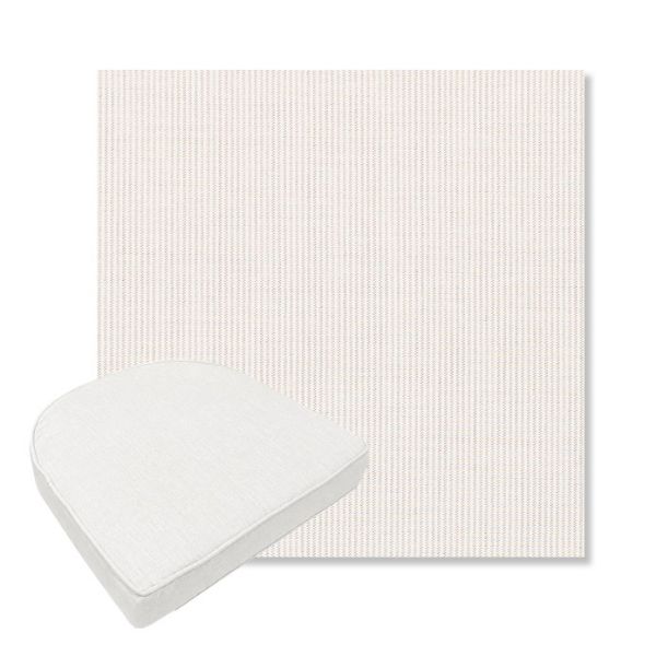 Picture of Replay Linen | Boxed Contoured Outdoor Dining Chair Seat Cushions - Sunbrella© Fabric