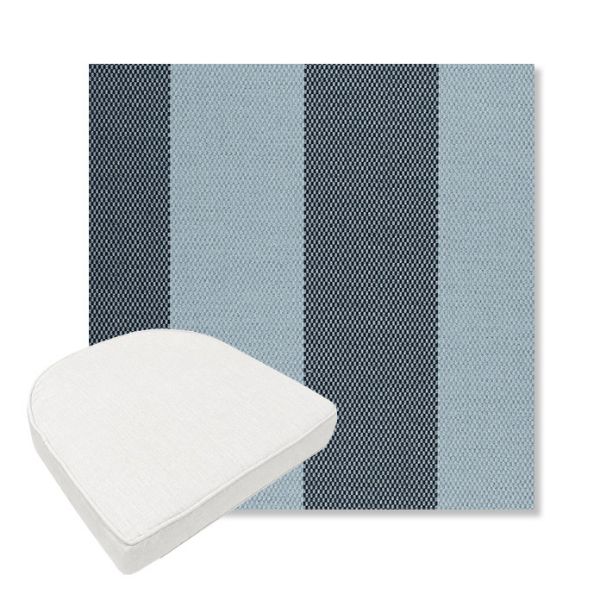 Picture of Rothko Oceanfront | Boxed Contoured Outdoor Dining Chair Seat Cushions - Sunbrella© Fabric