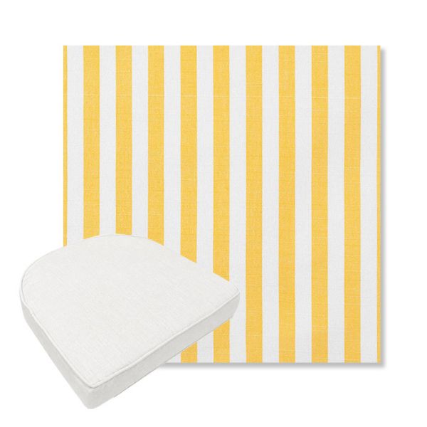 Picture of Sail Away Sunflower | Boxed Contoured Outdoor Dining Chair Seat Cushions - Sunbrella© Fabric