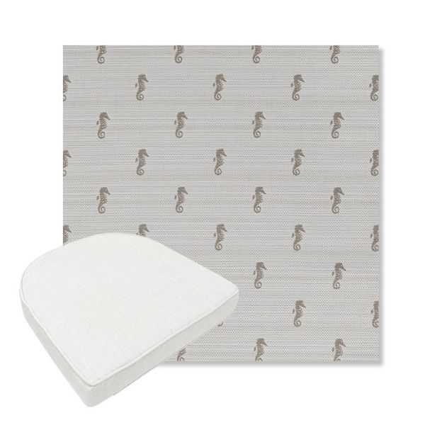 Picture of Schooner Plank | Boxed Contoured Outdoor Dining Chair Seat Cushions - Sunbrella© Fabric