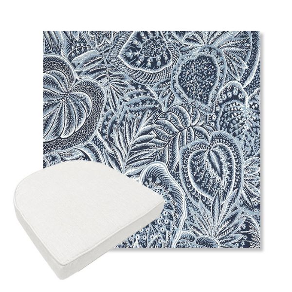 Picture of Sensibility Harbor | Boxed Contoured Outdoor Dining Chair Seat Cushions - Sunbrella© Fabric