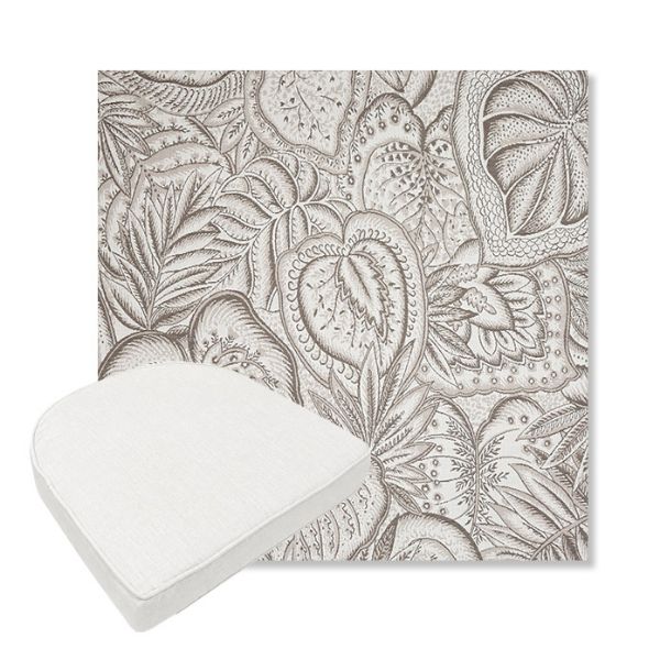 Picture of Sensibility Linen | Boxed Contoured Outdoor Dining Chair Seat Cushions - Sunbrella© Fabric