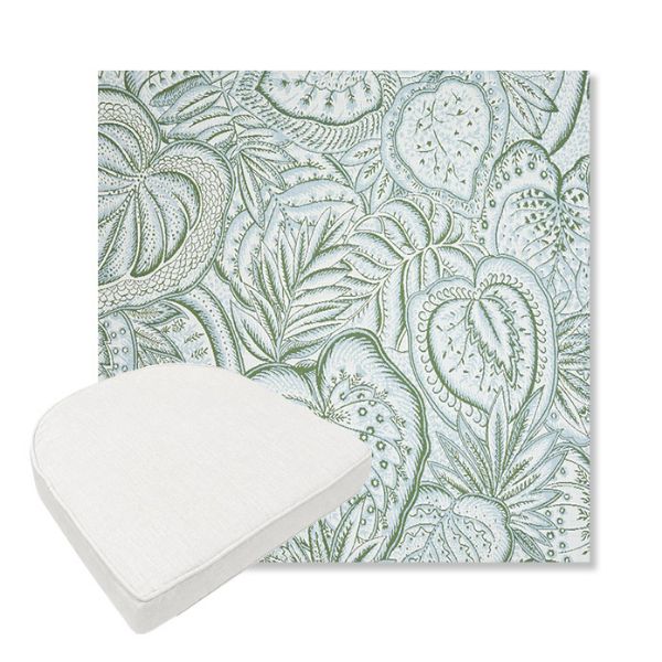 Picture of Sensibilty Spring | Boxed Contoured Outdoor Dining Chair Seat Cushions - Sunbrella© Fabric