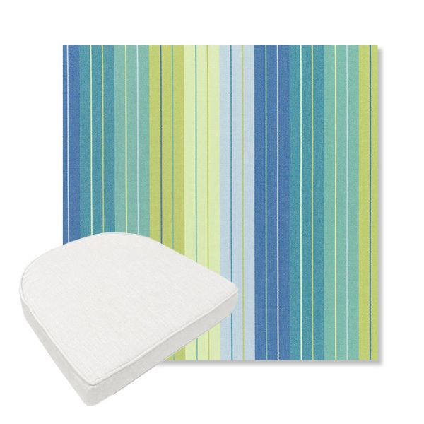 Picture of Seville Seaside | Boxed Contoured Outdoor Dining Chair Seat Cushions - Sunbrella© Fabric