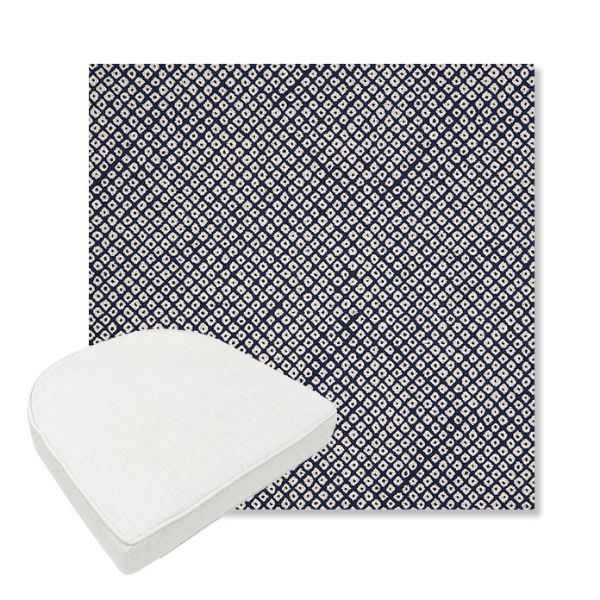 Picture of Shibori Indigo | Boxed Contoured Outdoor Dining Chair Seat Cushions - Sunbrella© Fabric