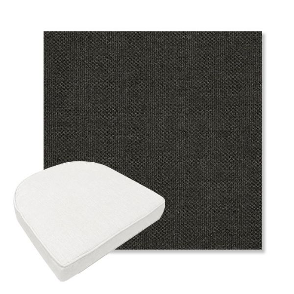 Picture of Spectrum Carbon | Boxed Contoured Outdoor Dining Chair Seat Cushions - Sunbrella© Fabric