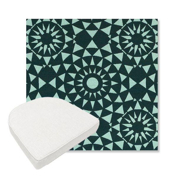 Picture of Sundial Seaweed | Boxed Contoured Outdoor Dining Chair Seat Cushions - Sunbrella© Fabric