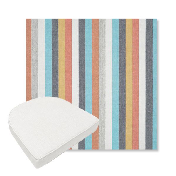 Picture of Surround Sunrise | Boxed Contoured Outdoor Dining Chair Seat Cushions - Sunbrella© Fabric