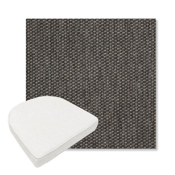 Picture of Tailored Smoke | Boxed Contoured Outdoor Dining Chair Seat Cushions - Sunbrella© Fabric