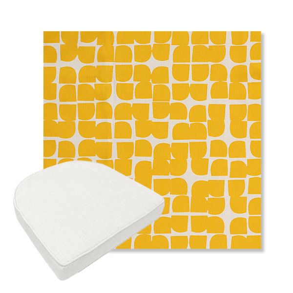 Picture of Toggle Lemon Drop | Boxed Contoured Outdoor Dining Chair Seat Cushions - Sunbrella© Fabric