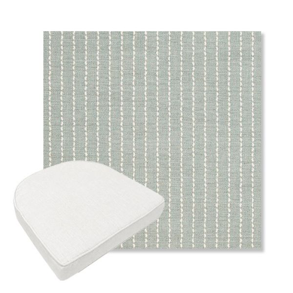 Picture of Trail Sky | Boxed Contoured Outdoor Dining Chair Seat Cushions - Sunbrella© Fabric