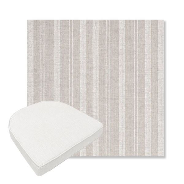 Picture of Tranquil Linen | Boxed Contoured Outdoor Dining Chair Seat Cushions - Sunbrella© Fabric