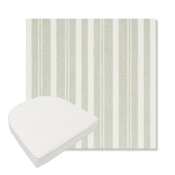 Picture of Tranquil Sage | Boxed Contoured Outdoor Dining Chair Seat Cushions - Sunbrella© Fabric