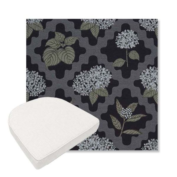 Picture of Trellis Morning Glory | Boxed Contoured Outdoor Dining Chair Seat Cushions - Sunbrella© Fabric