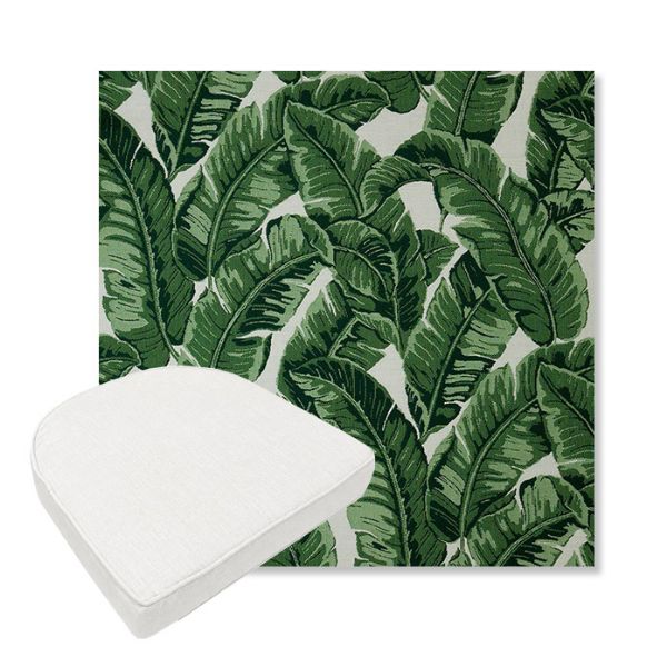 Picture of Tropics Jungle | Boxed Contoured Outdoor Dining Chair Seat Cushions - Sunbrella© Fabric