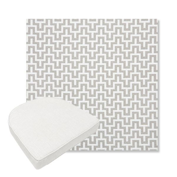 Picture of Underline Dove | Boxed Contoured Outdoor Dining Chair Seat Cushions - Sunbrella© Fabric