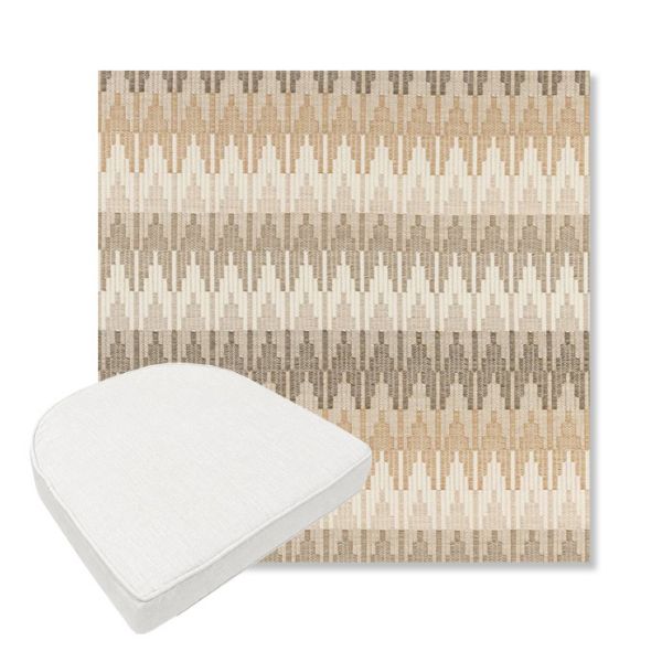 Picture of Valley Dune | Boxed Contoured Outdoor Dining Chair Seat Cushions - Sunbrella© Fabric