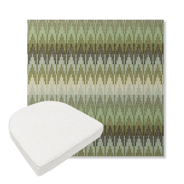 Picture of Valley Herbal | Boxed Contoured Outdoor Dining Chair Seat Cushions - Sunbrella© Fabric