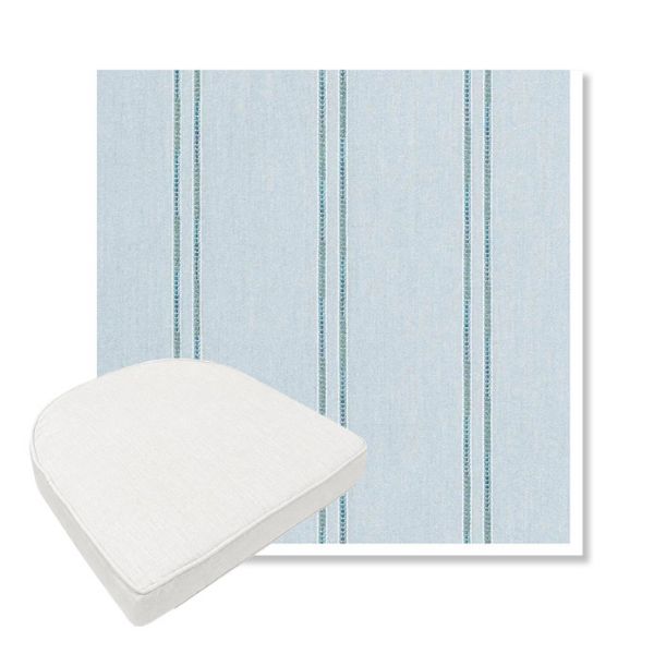 Picture of Wayward Sky | Boxed Contoured Outdoor Dining Chair Seat Cushions - Sunbrella© Fabric