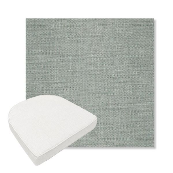 Picture of Willa Mist | Boxed Contoured Outdoor Dining Chair Seat Cushions - Sunbrella© Fabric