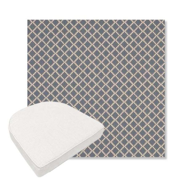 Picture of Yardly Hydrangea | Boxed Contoured Outdoor Dining Chair Seat Cushions - Sunbrella© Fabric