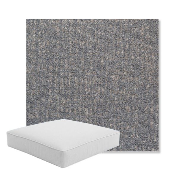 Picture of Abstraction Denim | Boxed Square Outdoor Seat Cushion - Sunbrella© Fabric