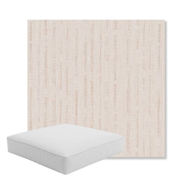 Picture of Abundant Parchment | Boxed Square Outdoor Seat Cushion - Sunbrella© Fabric