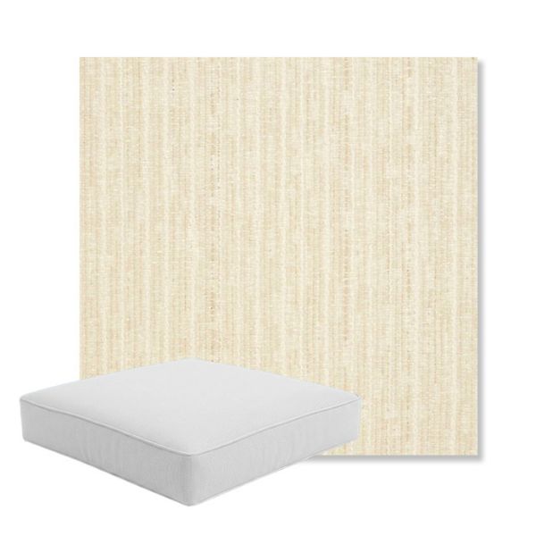 Picture of Abundant Snow | Boxed Square Outdoor Seat Cushion - Sunbrella© Fabric