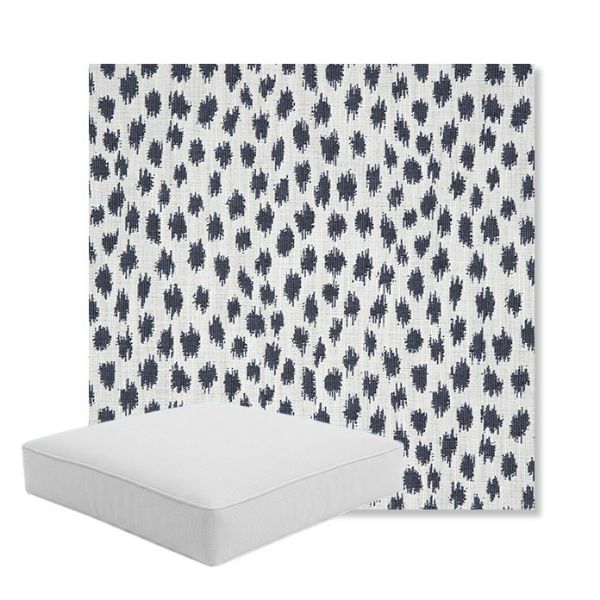 Picture of Agra Indigo | Boxed Square Outdoor Seat Cushion - Sunbrella© Fabric